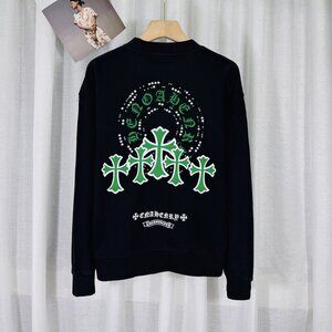 Chrome Hearts Beaded Compass Embroidered Sweatshirt Black